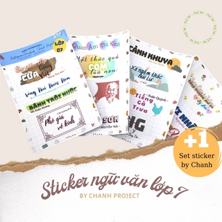 Nhãn dán đề bài ngữ văn - sticker tiêu đề Lớp 7 - Chanh Project