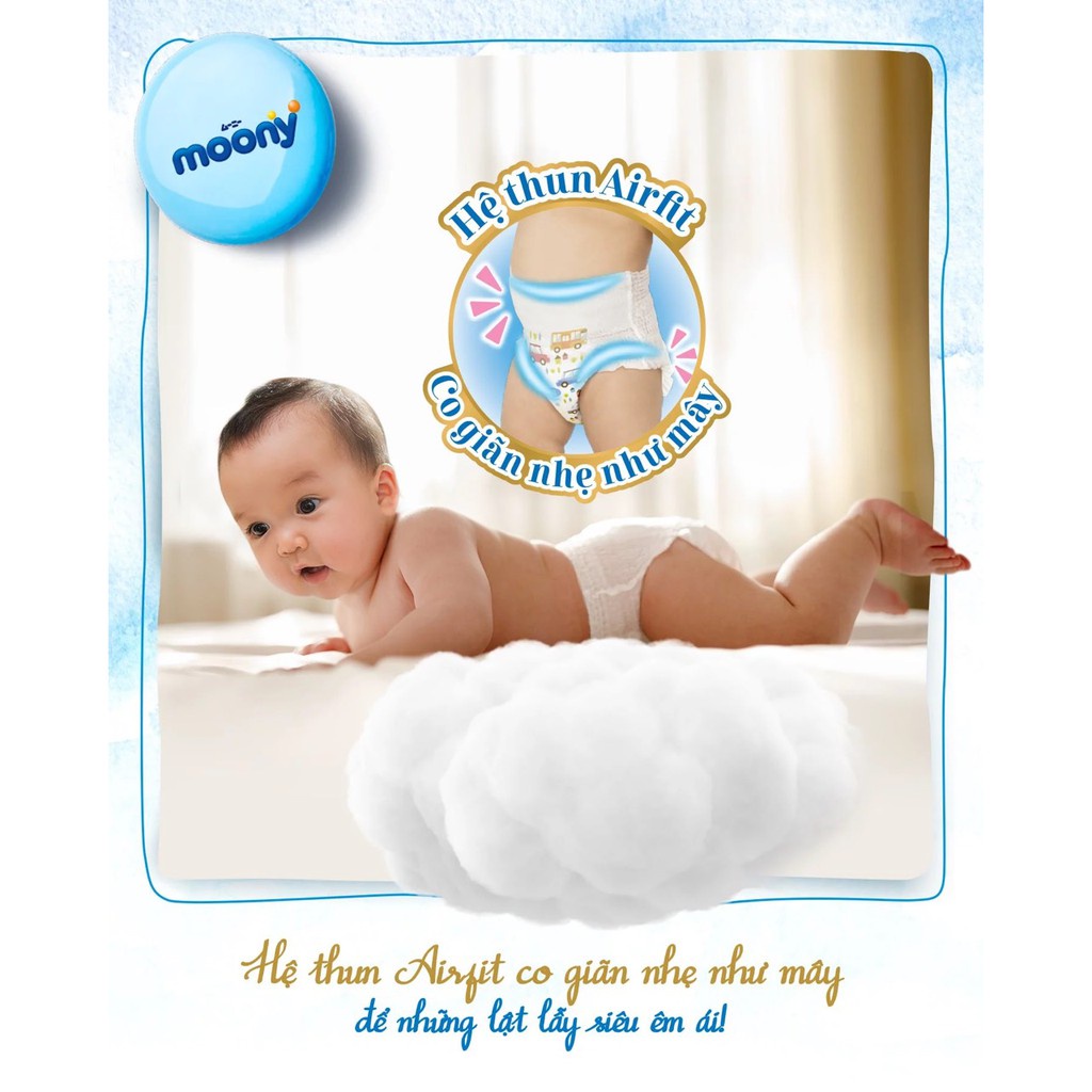 Tã Moony Natural Trắng Nhật, Bỉm Monny Xanh Quần, Dán Size Newborn S58 M46 L38 M46 L36 XL32