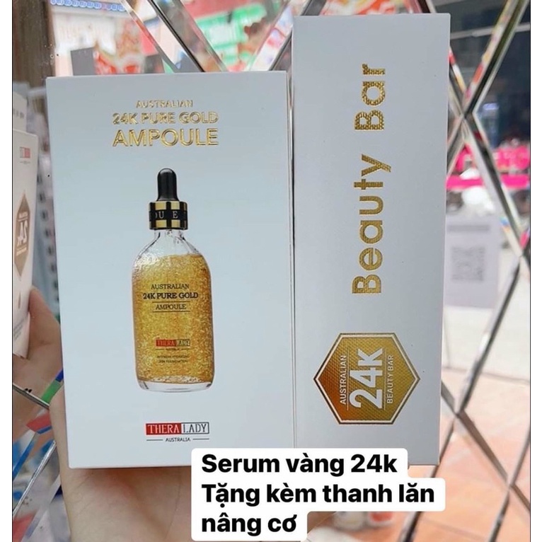 ( Sét Serum tinh chất 24K Pure Gold ) Ampoule Úc Thera Lady lọ 100ml - CO152