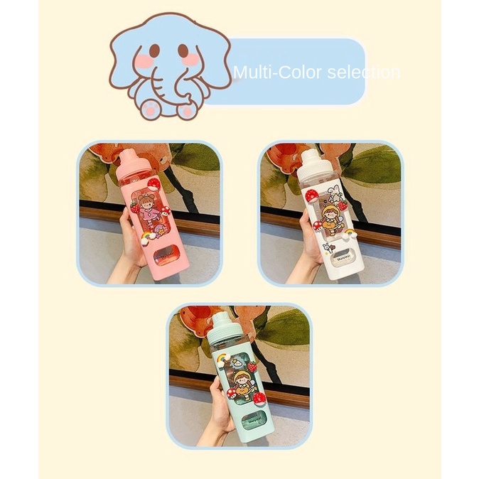 Bình nước thể thao bằng nhựa dung tích lớn chống rơi kèm ống hút tiện dụng cho học sinh