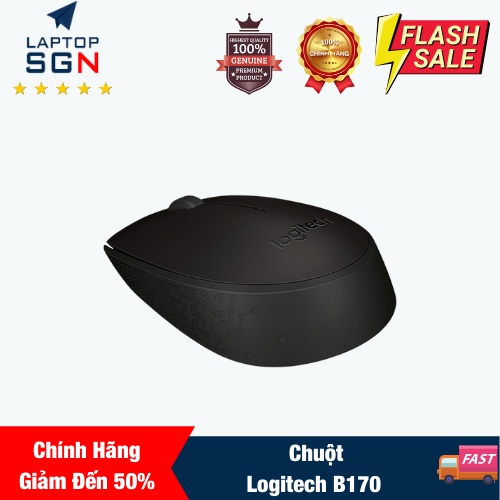 Chuột không dây Logitech B170 - USB, nhỏ gọn, phù hợp PC/Laptop Chính hãng - Giá Tốt