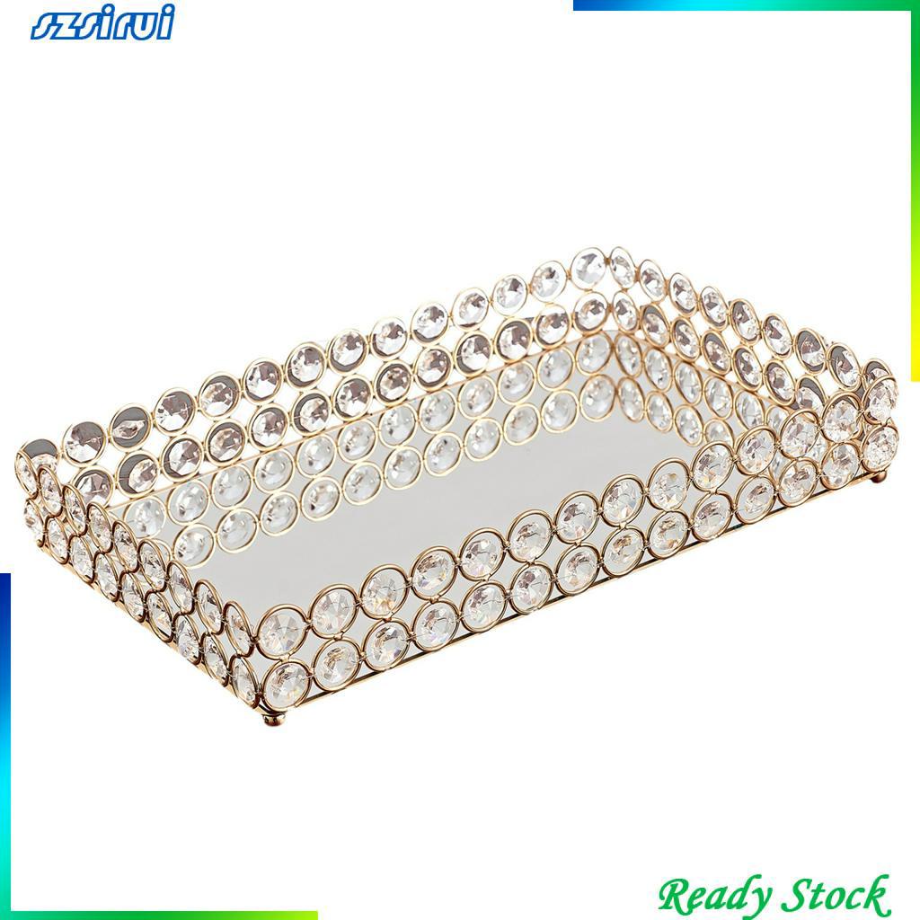 [szsirui] Khay Chữ Nhật Đựng Nước Hoa / Mỹ Phẩm / Đồ Trang Sức / Trang Điểm / Phòng Tắm / Phòng Ngủ Màu Vàng Đồng