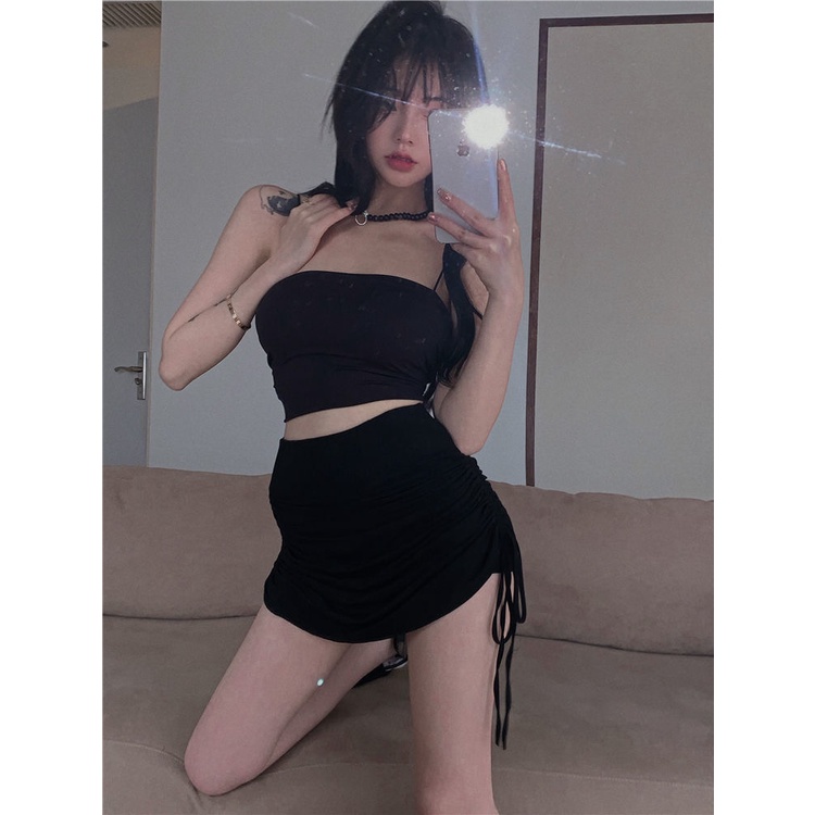 Chân Váy Nhúm nhún Dây Rút Hông 🦋 Váy Nữ Ngắn Chất Borip 🦋 đầm công sở milow fecret