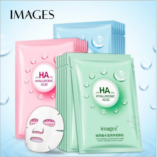Combo 10 mặt nạ giấy dưỡng da HA Images giúp dưỡng ẩm, kiểm soát dầu, dưỡng trắng da mặt mờ thâm SPU115