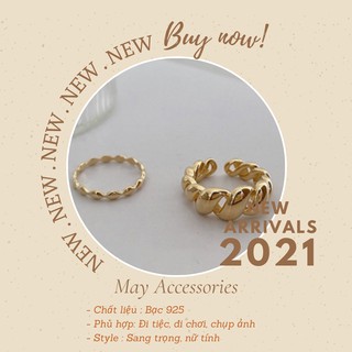 Nhẫn croissant kim loại cao cấp May.accessories