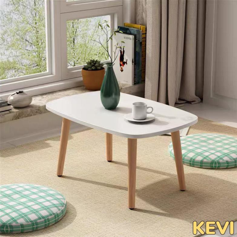 Bàn cafe, bàn trà ngồi bệt mặt hình chữ nhật màu trắng thương hiệu Kevi