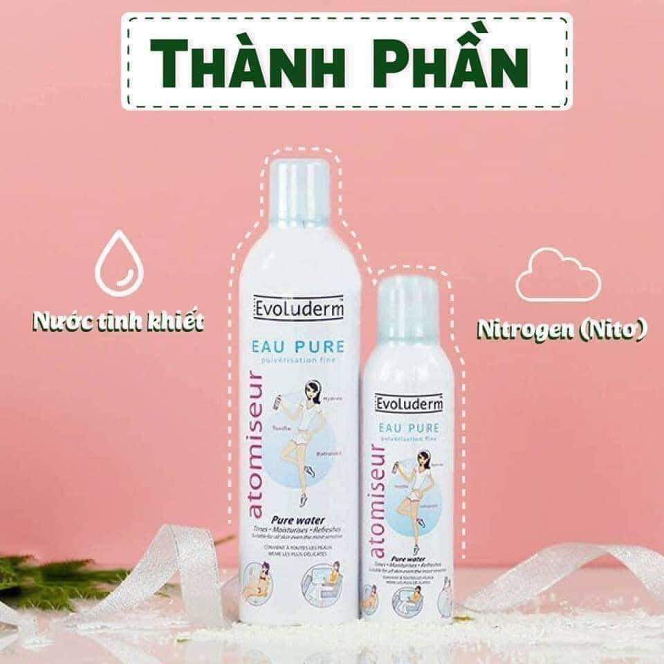 Xịt Khoáng Evoluderm Pháp 150ml/400ml,Cấp Nước Làm Dịu Da,  Xịt khoáng Chính Hãng