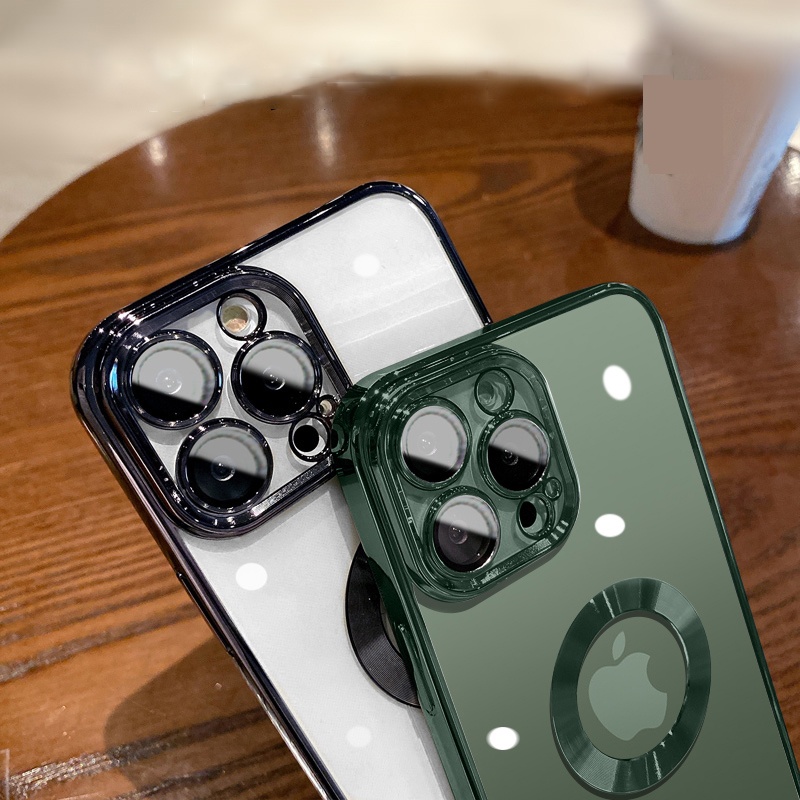 Ốp Điện Thoại Mềm Khoét Lỗ Logo Mạ Tản Nhiệt Chống Sốc Chống Bụi Cho iPhone 11 12 13 Pro max X XS MSX XR 7 8 plus SE 2020 2022