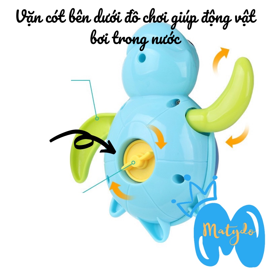 Đồ chơi thú chạy cót mini, động vật đáng yêu chạy dây cót giúp bé thích thú khi tắm