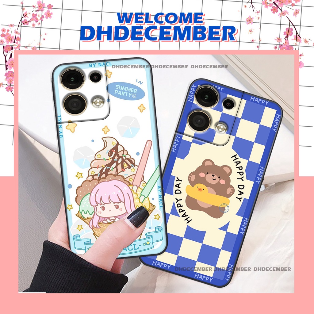 Ốp lưng Oppo RENO 8 5G - BẢO VỆ CAMERA in hình 3D GẤU HỒNG-GẤU BEER -CỰC XINH-RẺ