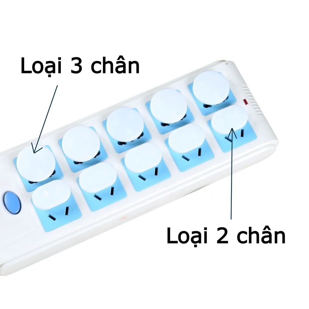[GIÁ TỐT] Nút bịt chặn ổ điện an toàn cho bé, chụp ổ điện gia đình loại 2 chân và 3 chân