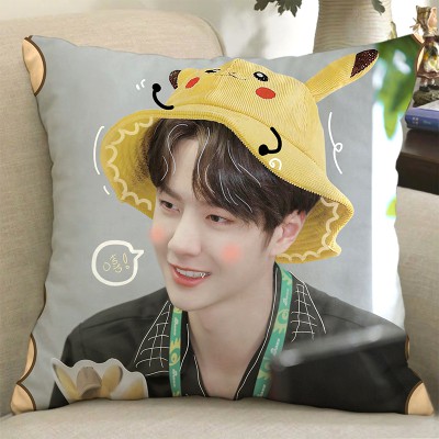 Gối Ôm, Gối Vuông Cao Cấp In Hình Vương Nhất Bác Wang Yibo kích thước 36*36CM