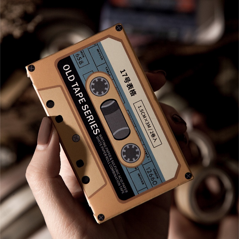 Bộ 2 Cuộn Băng Keo Giấy Yubai Phong Cách Retro Sáng Tạo