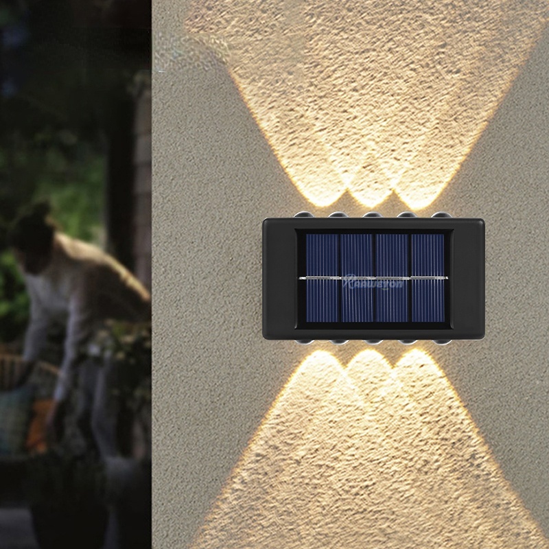 Đèn 12 LED Gắn Tường Năng Lượng Mặt Trời Trang Trí Sân Vườn