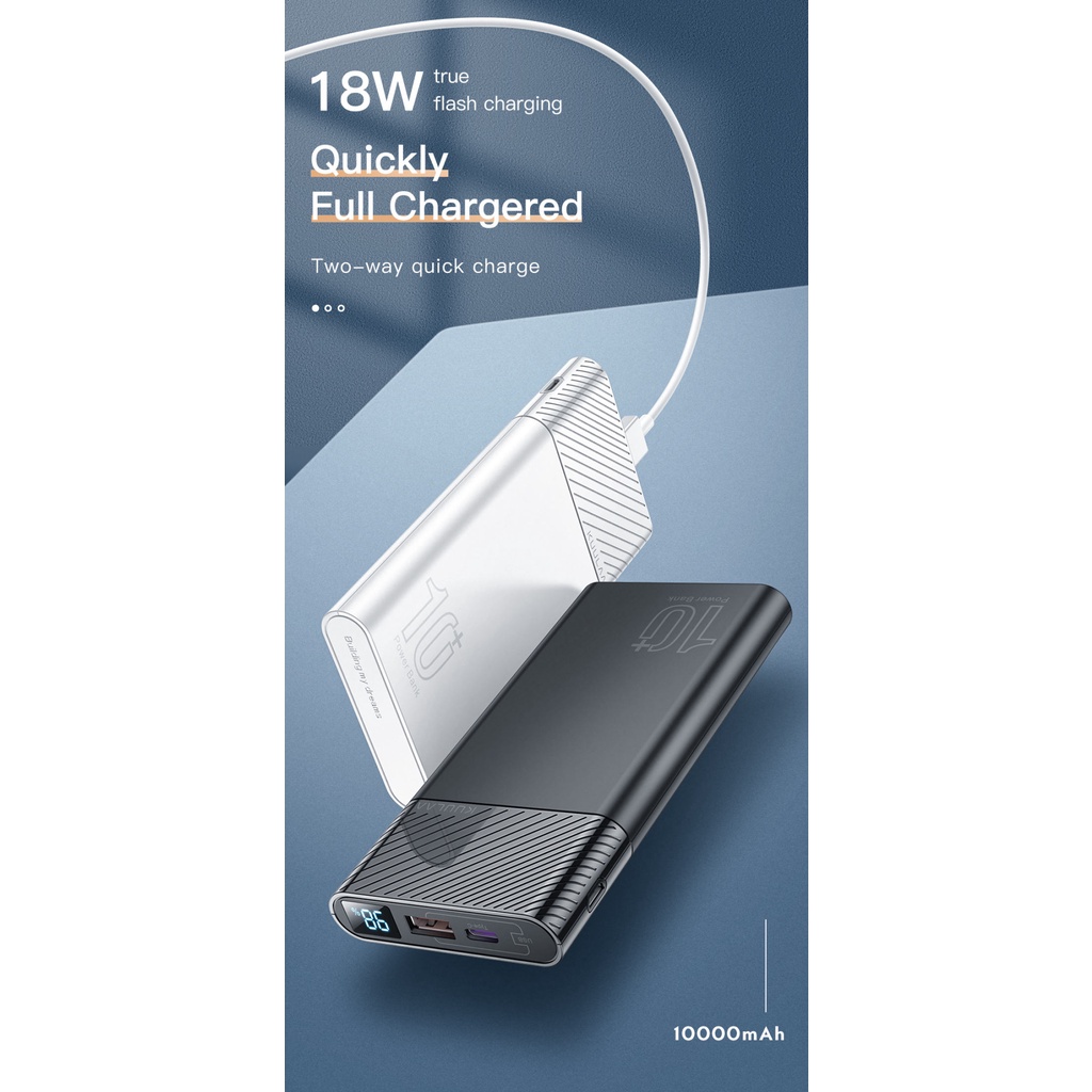 Sạc dự phòng KUULAA KL-YD12 10.000 mAh, 18W, dành cho Huawei Samsung, Xiaomi, Oppo, Vivo, Realme… màn hình điện tử