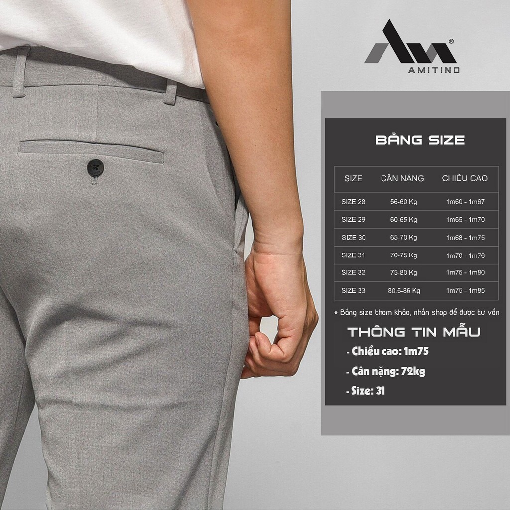 Quần Âu Nam AMINTINO Quần Tây Nam Thời Trang Cao Cấp Trẻ Chất Vải Co Giản Nhẹ