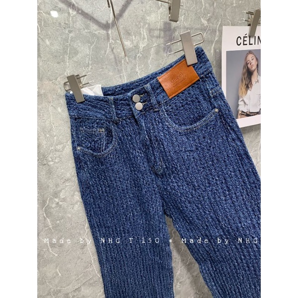 Quần bò suông mềm vải xù chuẩn tag mác