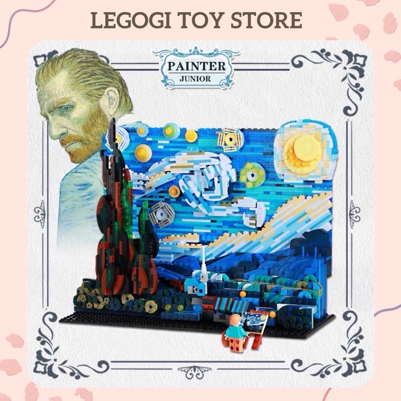 Đồ chơi lắp ráp Van Gogh Starry Night  Đêm đầy sao 1830 mảnh xếp hình DK3001