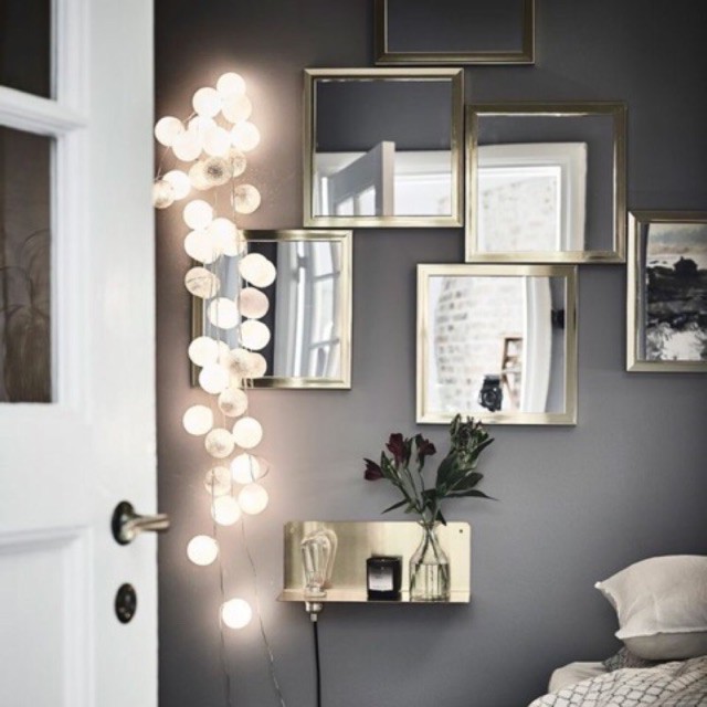 Dải đèn 20 bóng LED hình cầu mây xinh xắn dùng để trang trí nội thất- Màu Trắng