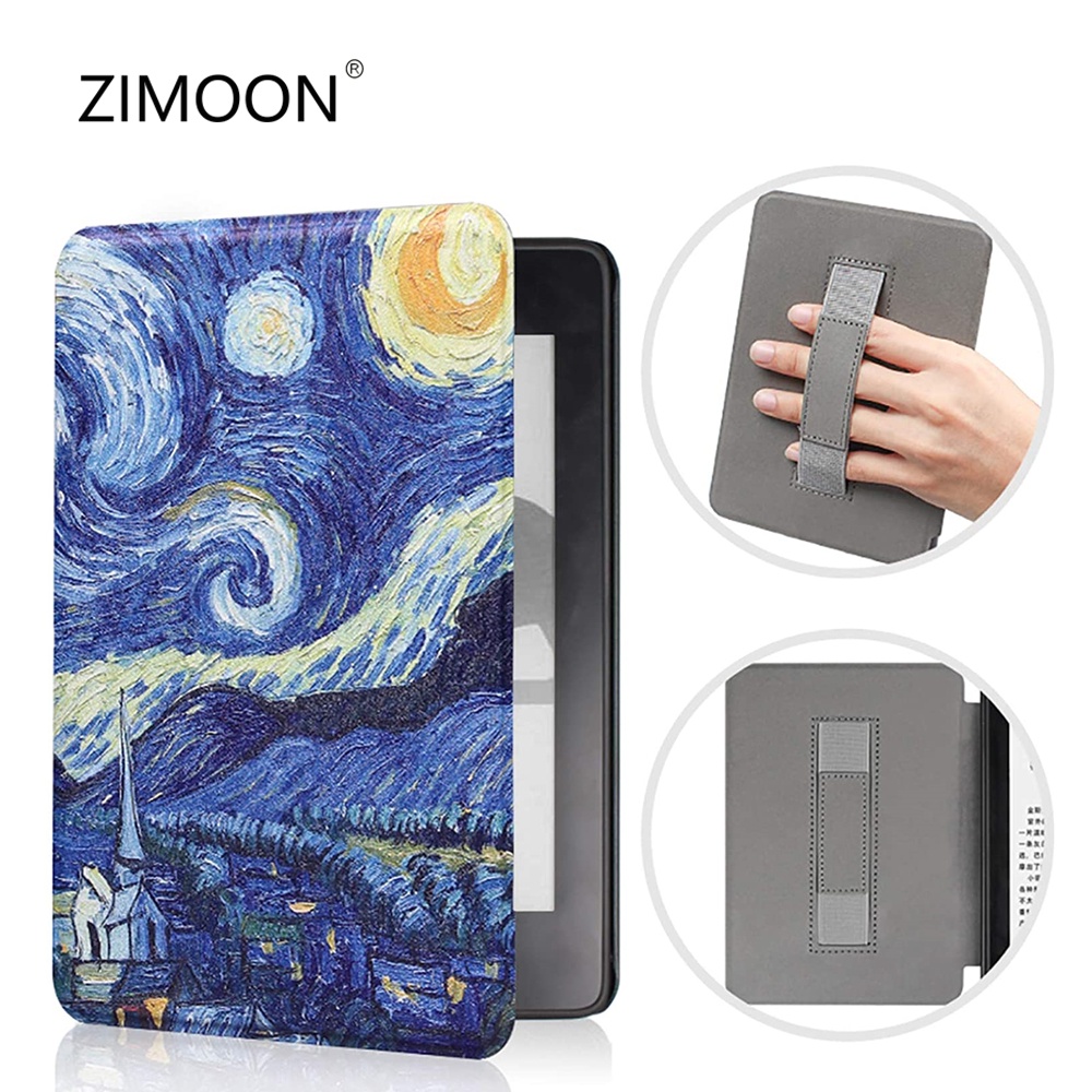 Bao Da Máy Đọc Sách PU Từ Tính Siêu Nhẹ Có Dây Đeo Tay Cho Amazon Kindle Paperwhite 11th M2L3EK / M2L4EK 2021