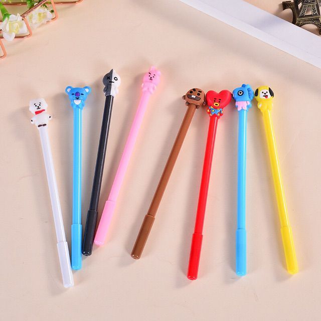 Bán Sỉ Bộ Set Gồm 8 Bút BT21 của BTS Siêu Đẹp Siêu Rẻ Bút Gel Nước