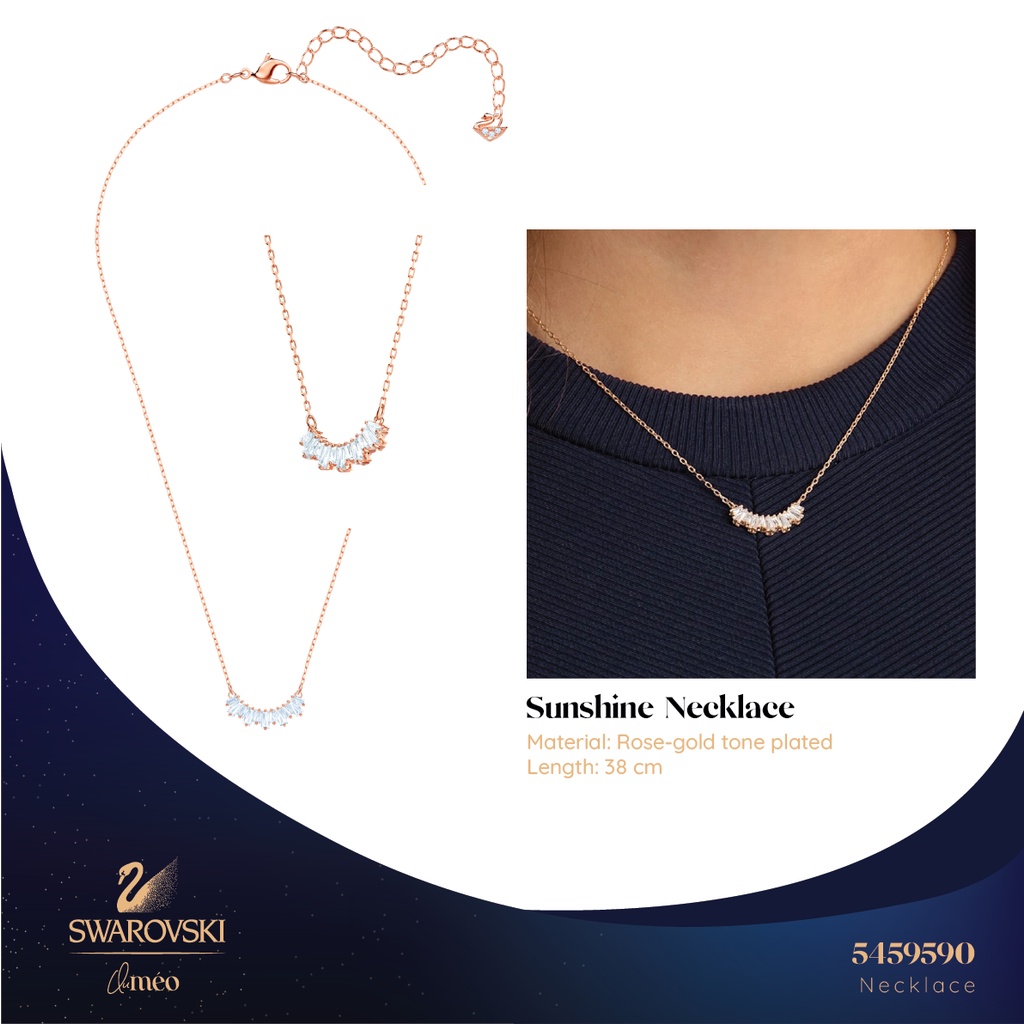 Dây chuyền nữ Swarovski Sunshine Necklace vàng hồng 5459590