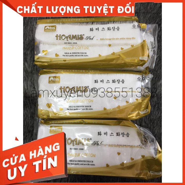 Bông Tẩy Trang HOA MIS 90 miếng FREESHIP thiết kế mặt vuông viền ,bông mềm mịn ,không kích ứng da sài cực đã [tận gốc]