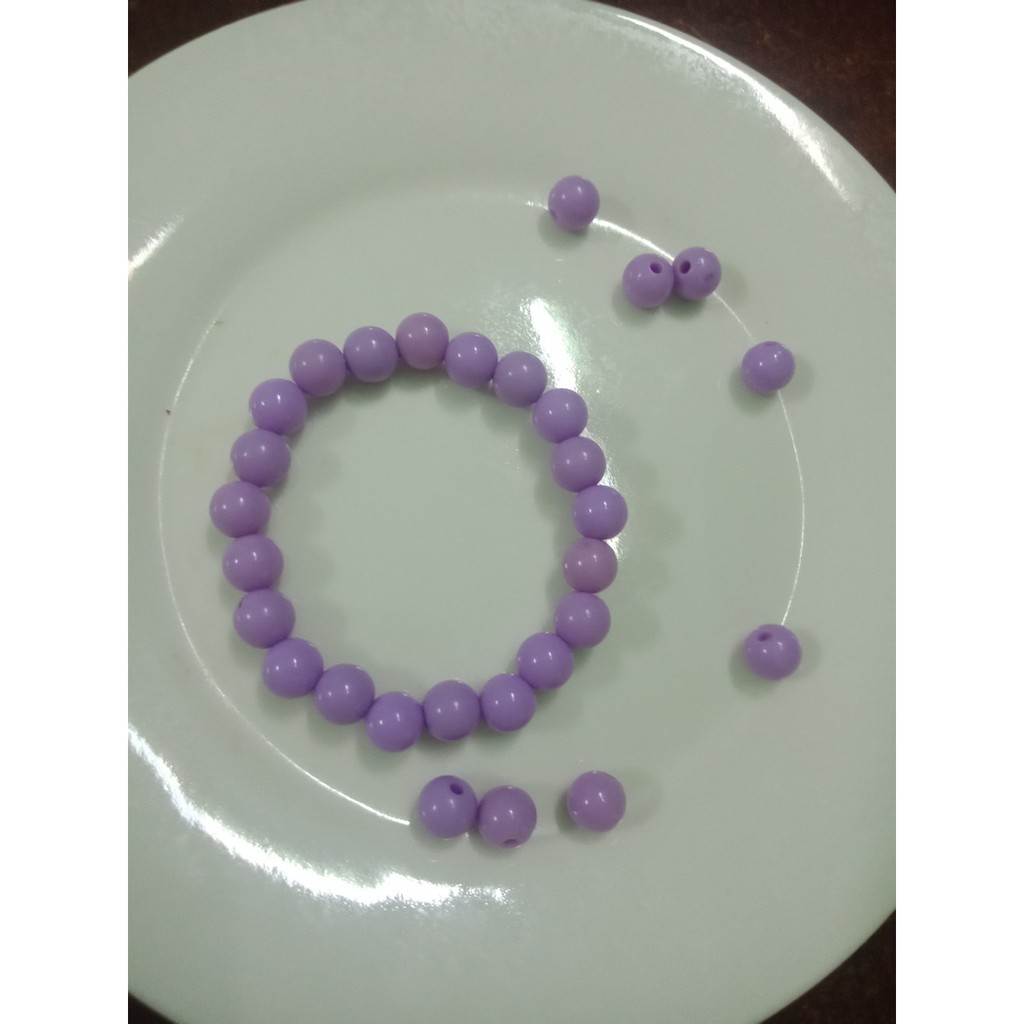 10gam hạt nhựa Tím nhạt bóng đẹp size 8mm