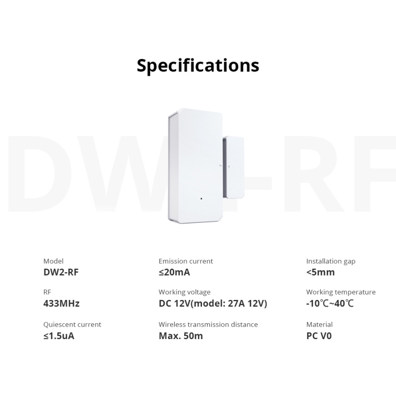 Cảm biến cửa và cửa sổ không dây Sonoff Dw2 Aubess qua ứng dụng cảnh báo tự động hóa cho nhà thông minh Ewelink