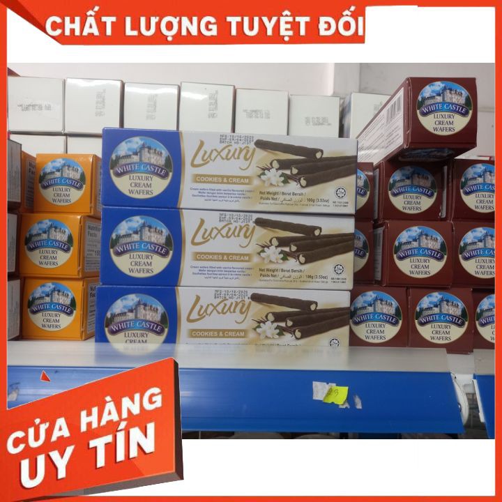 Combo 5 Bánh Quế Nhân Kem White Castle Luxury 100g- Bao Ăn -Bao Ghiền