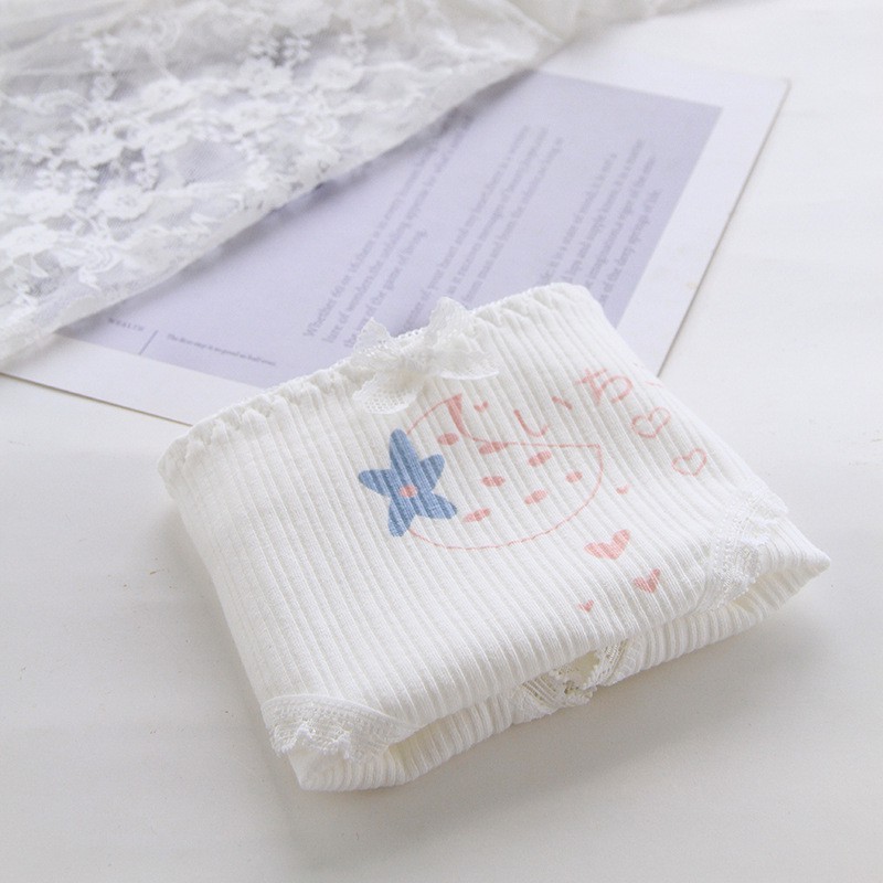 Strawberry Printed Cotton Women Underwear Elastic Breathable Panties Girls | BigBuy360 - bigbuy360.vn