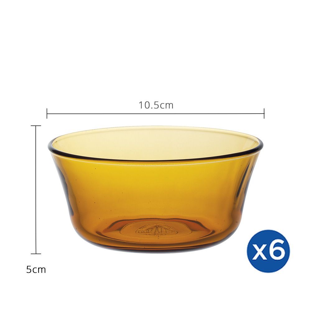 Bộ 6 chén D2006D Duralex - Lys vàng Amber 10,5 cm  Thủy tinh cường lực cao cấp Pháp