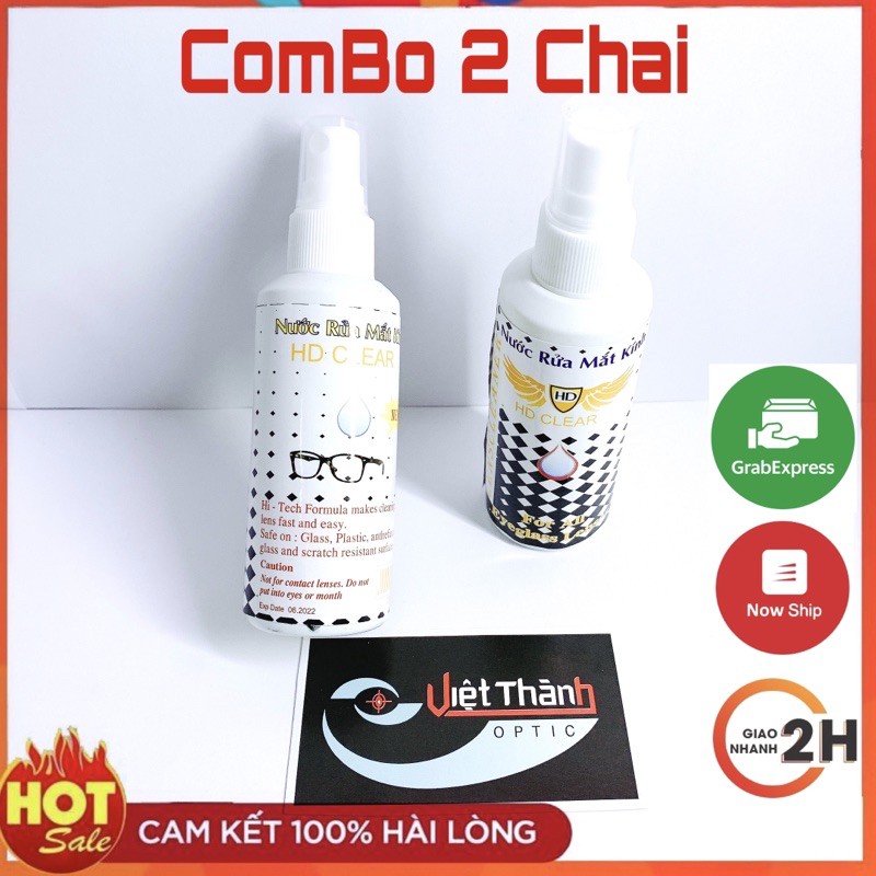 ComBo Hai Chai Nước Rửa Mắt Kính Chuyên Dụng