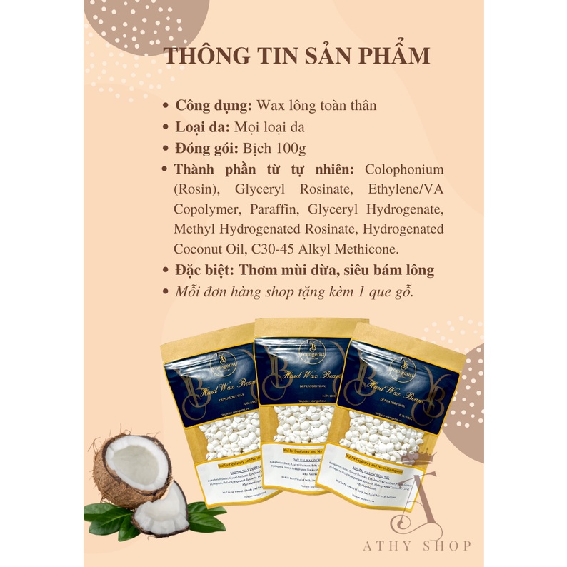 SÁP WAX LÔNG YOUNGERIST THƠM MÙI DỪA BÁM LÔNG TỐT dùng cho nách tay chân lưng bikini vùng kín