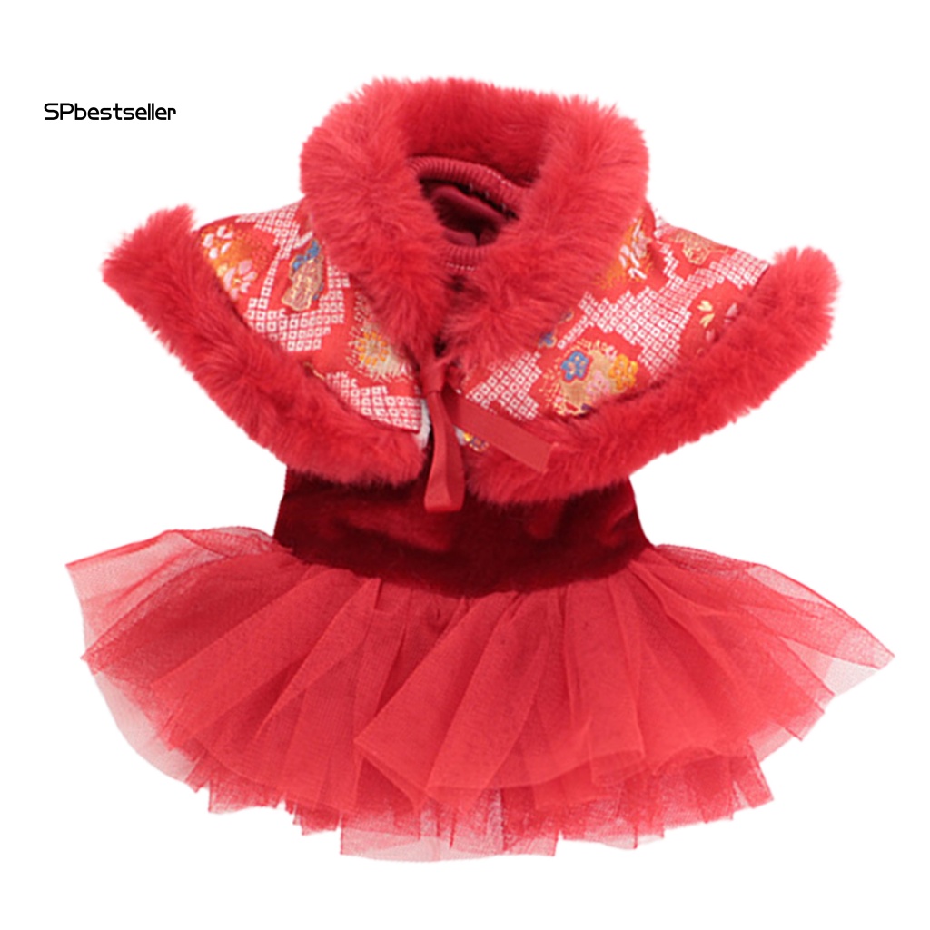 Đầm Không Tay Thắt Nơ Phong Cách Trung Hoa Dành Cho Thú Cưng