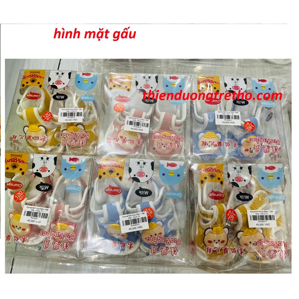 Giày tập đi đế kép, sandal tập đi đế nhựa chống trượt cho bé 0-15 Tháng
