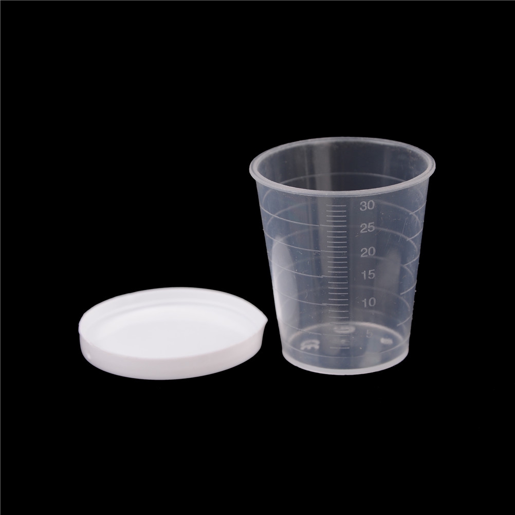 (Hàng Mới Về) Set 10 Cốc Nhựa Đựng Chất Lỏng Có Nắp Dung Tích 30ml