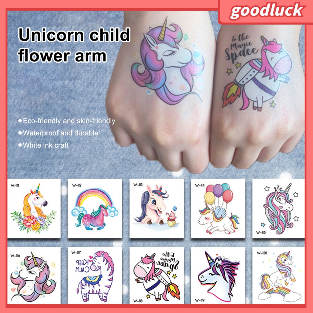 Hình Xăm Dán Tạm Thời Hình Ngựa Dễ Thương Thân Thiện Với Da Cho Bé Gái