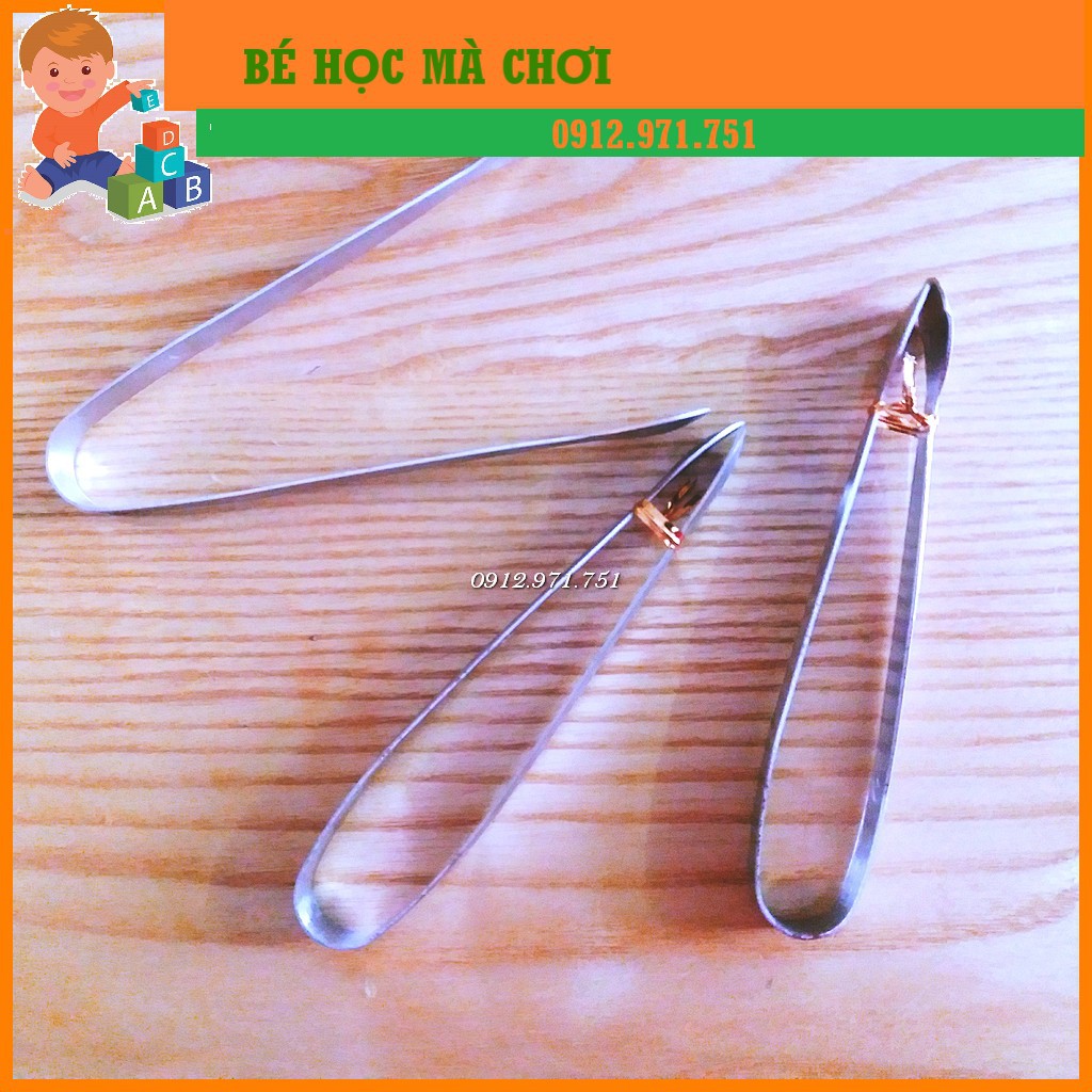 Kẹp Inox tập gắp cho bé| Đồ chơi cho bé 12 tháng tuổi