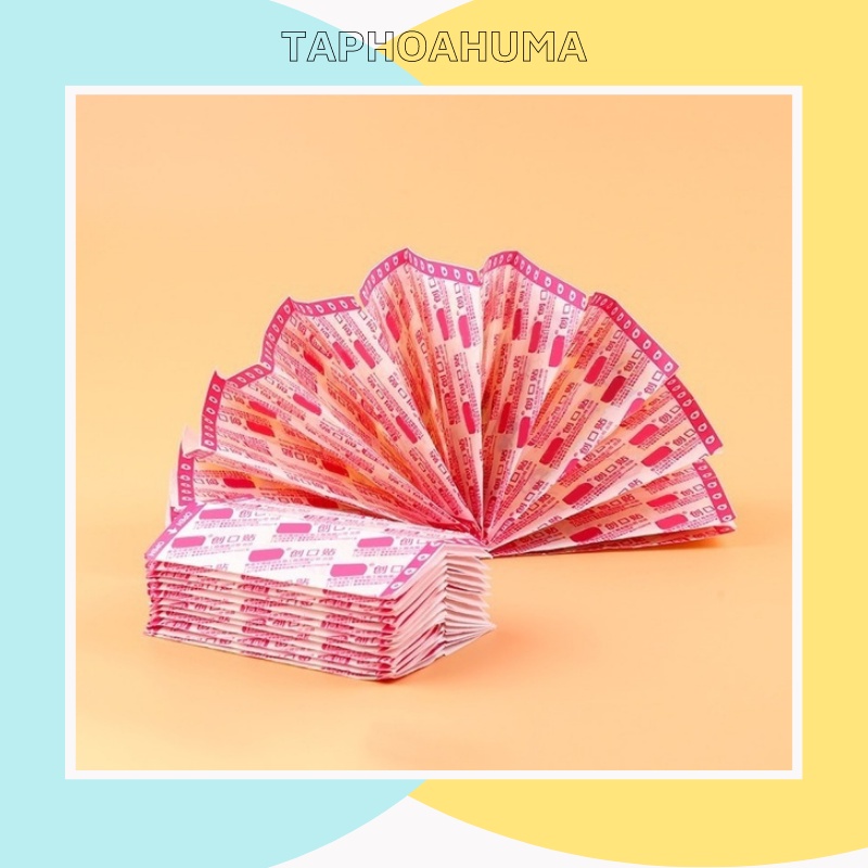 Hộp 100 miếng băng keo cá nhân hoạt hình dễ thương đa dạng sắc màu