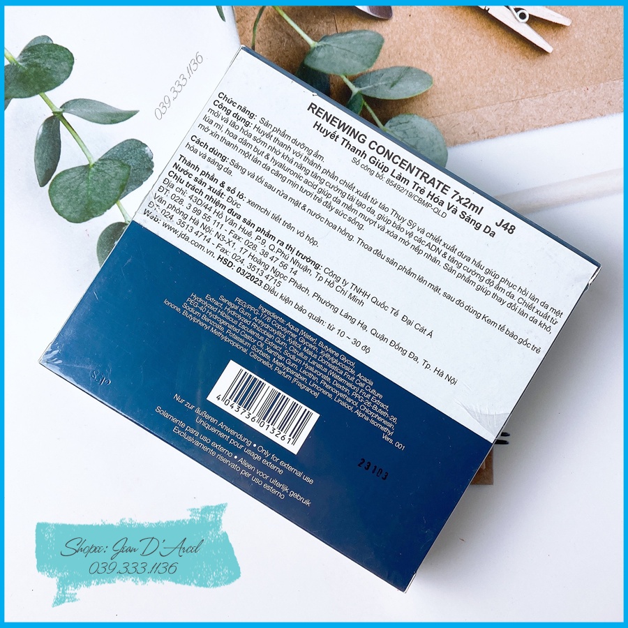 Huyết thanh tế bào gốc Jean D'arcel giúp làm trẻ hóa và sáng da_ Jean Darcel Renewing Concentrate