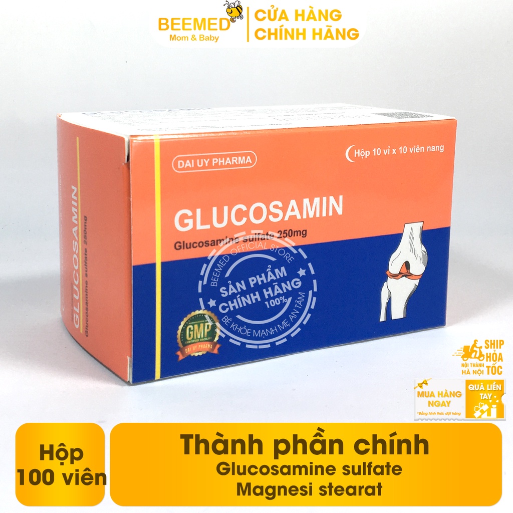 Viên uống bổ xương khớp glucosamin đ.y - hỗ trợ phục hồi xương khớp, tái tạo phục hồi mô sụn khớp - Hộp 100 viên