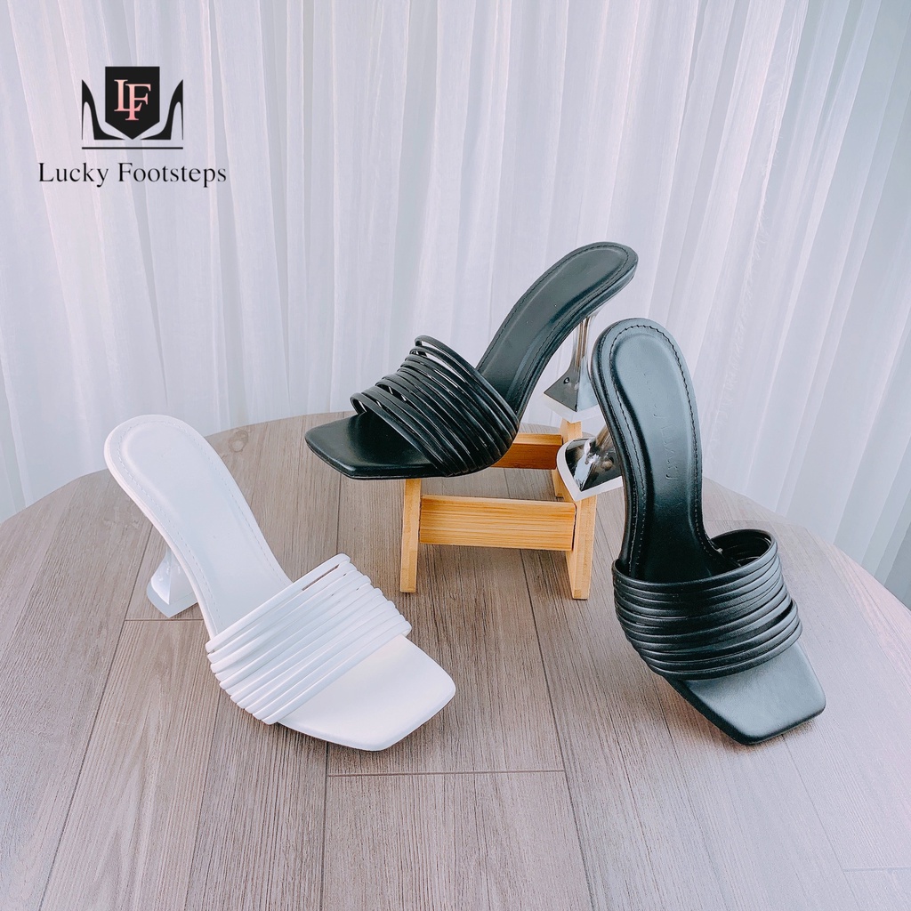 Guốc cao gót nữ lucky gót nhọn quai dây mảnh Hàng đẹp 9p _v69