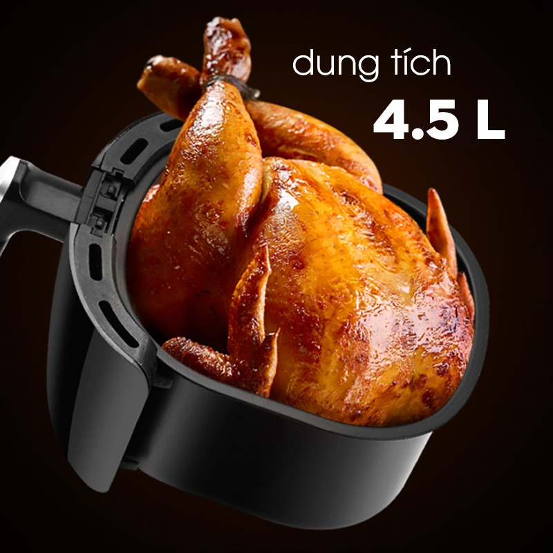 Nồi chiên không dầu 𝐅𝐑𝐄𝐄𝐒𝐇𝐈𝐏 Đồ gia dụng nhà bếp BOVANA  Công suất 1500W Dung tích 4.5 Lít