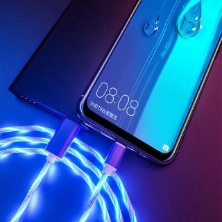 Fast Charging Data Line Micro USB Type C Lighting LED Streamer Fiber Cable For iPhone Android IOS