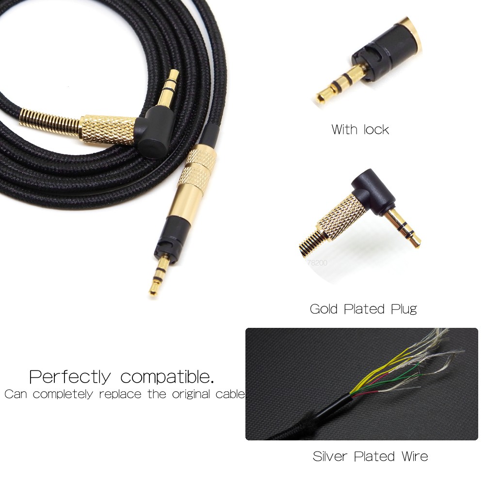Cáp Âm Thanh AUX Cho Sennheiser Momentum 4.0 2.0 3.0 1.0 / HD4.40BT / HD4.50BT / HD4.30i / HD4.30G Dây Thay Thế Tai Nghe Có Mic 3.5mm Đến 2.5mm