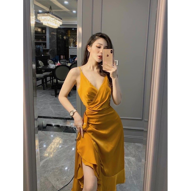 Váy lụa hai dây đuôi cá