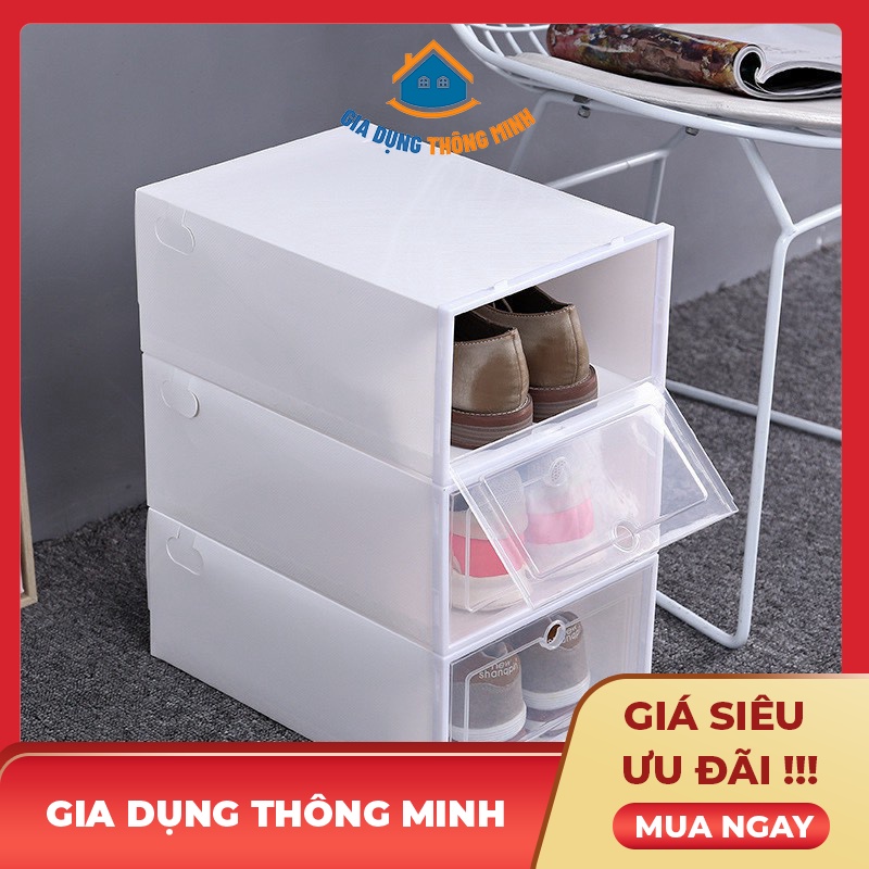 Hộp Đựng Giày Dép Nhựa Cứng Mica Trong Suốt Có Nắp Chống Bụi Và Côn Trùng 88190