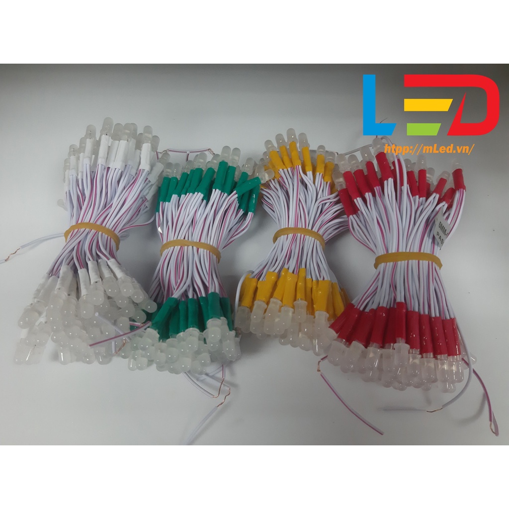 Led liền dây 100 bóng điện áp 5V và 12V, Led ruồi đơn sắc JIYI, IPY...