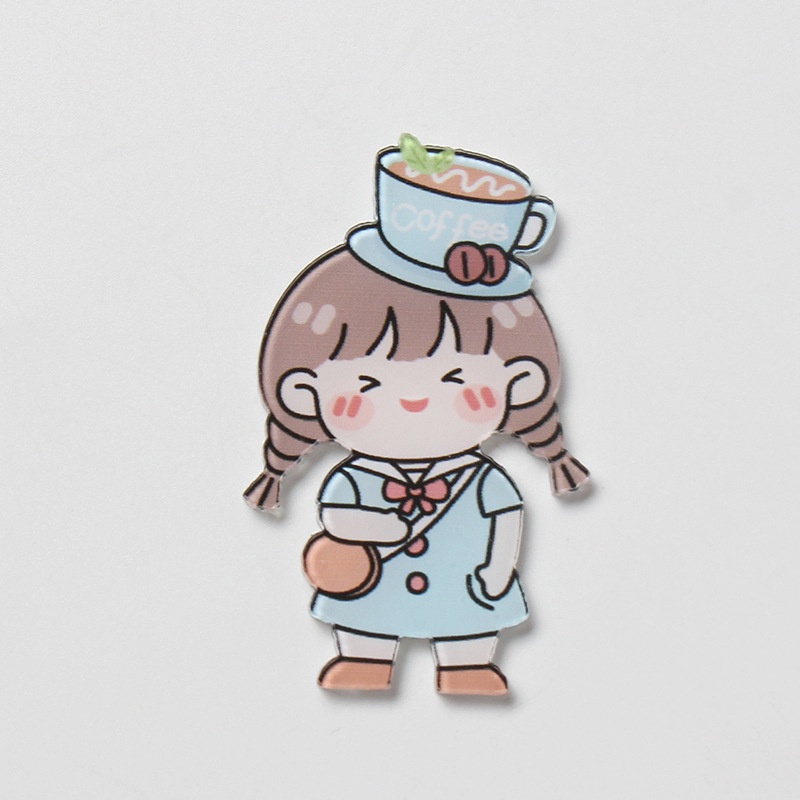 Trâm cài áo Ahellogirl hình cô gái hoạt hình dễ thương